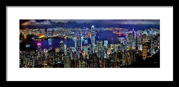 Hong Kong Framed Print featuring the painting Hong Kong Skyline - DWP1864884 by Dean Wittle