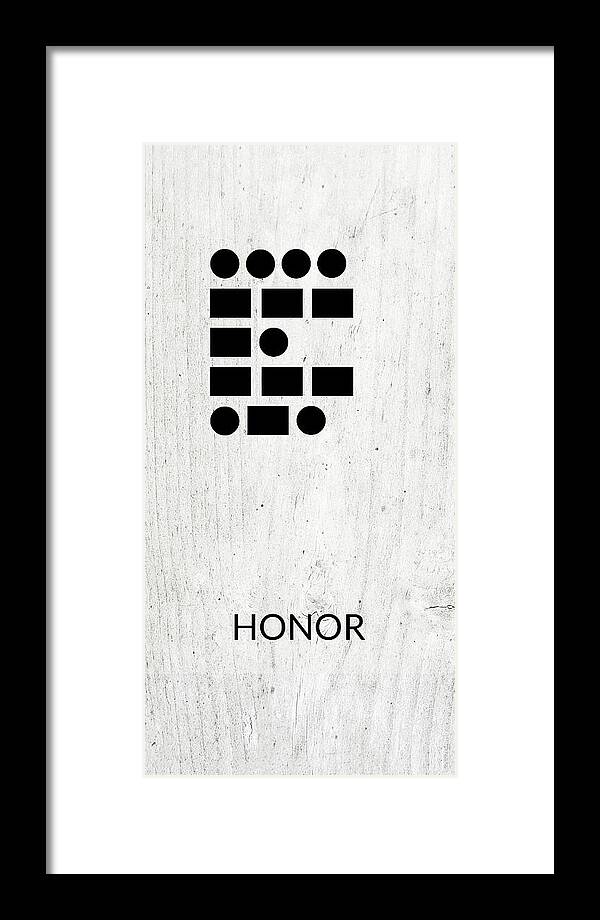 Honor Framed Print featuring the digital art Honor Morse Code 2- Art by Linda Woods by Linda Woods