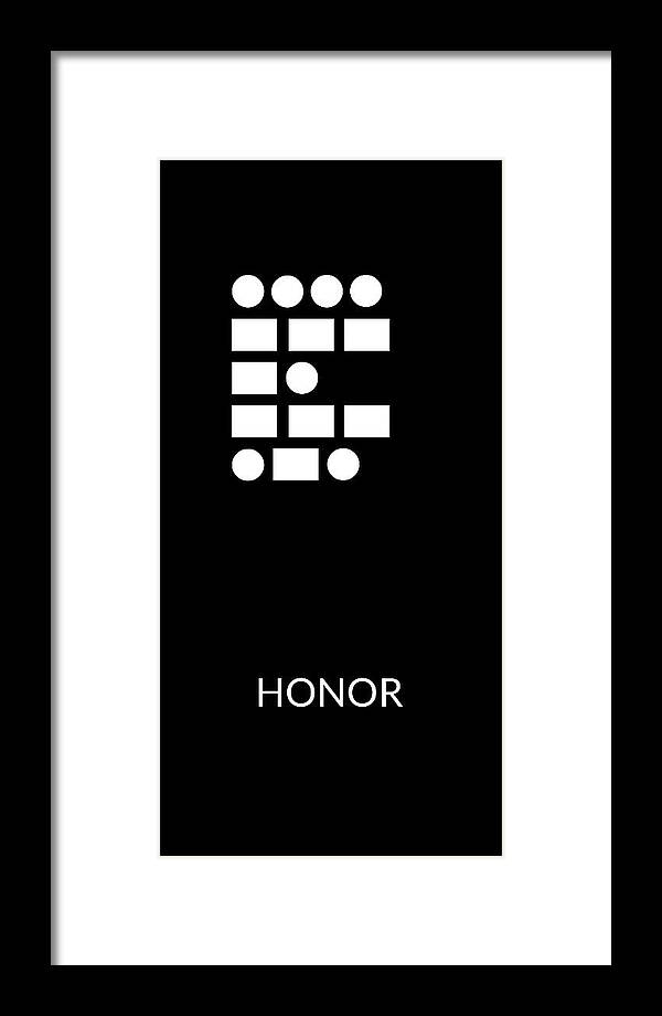 Honor Framed Print featuring the digital art Honor Morse Code- Art by Linda Woods by Linda Woods
