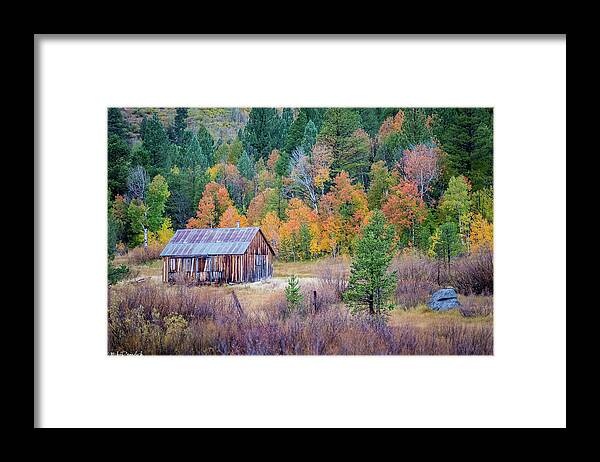 Fall Colors Framed Print featuring the photograph Hope Valley Cabin by Mike Ronnebeck