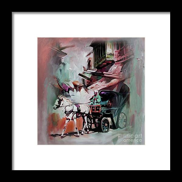 Polo Framed Print featuring the painting Horse Carting by Gull G