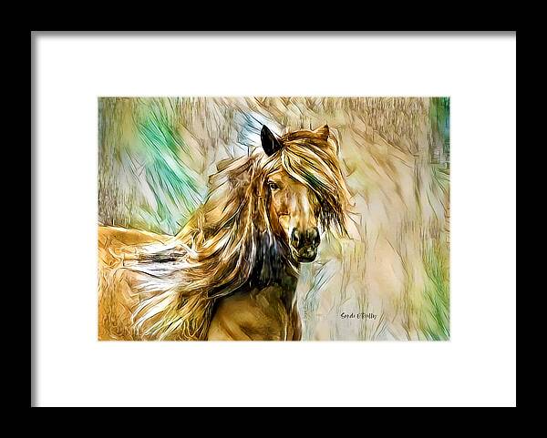 Horse Framed Print featuring the photograph Horse Portait Painted Digital Art by Sandi OReilly