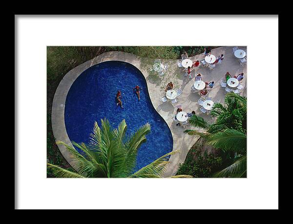 People Framed Print featuring the photograph Hotel Camino Real by Slim Aarons