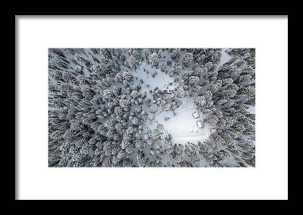 House Framed Print featuring the photograph Houses In Forest by Eser Karadag