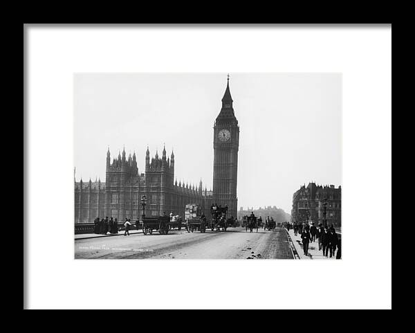 Horse Framed Print featuring the photograph Houses Of Parliament by London Stereoscopic Company