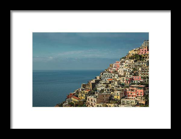 Tranquility Framed Print featuring the photograph Houses On Hillside, Positano, Amalfi by Lost Horizon Images