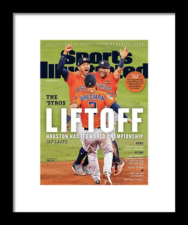 Alex Bregman Framed Print featuring the photograph Houston Astros 2017 World Series Champions Sports Illustrated Cover by Sports Illustrated