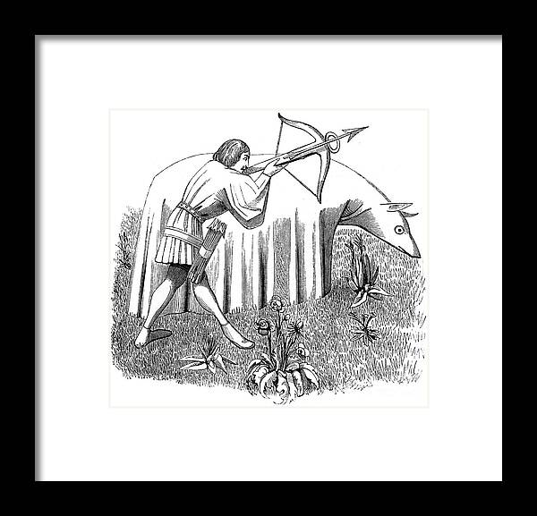 Engraving Framed Print featuring the drawing How To Carry A Cloth To Approach by Print Collector