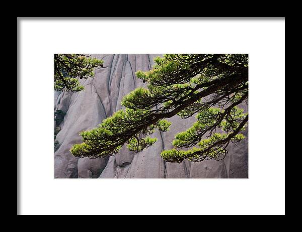 Chinese Culture Framed Print featuring the photograph Huang Shan Landscape, China by Mint Images/ Art Wolfe