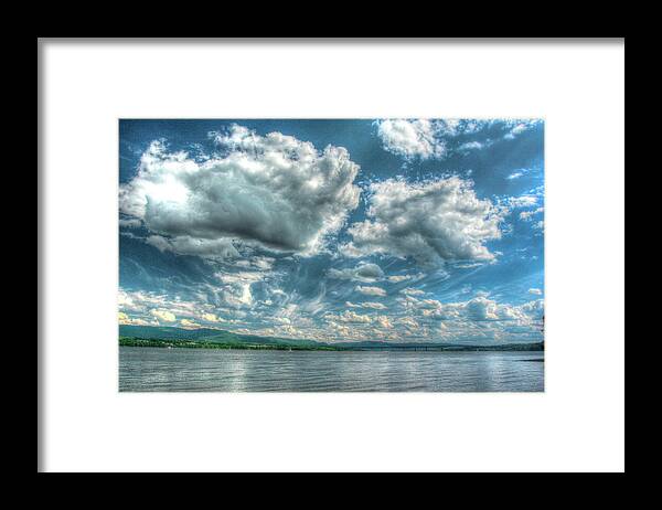 Clouds Framed Print featuring the photograph Hudson At Balmville 1 by Robert Goldwitz