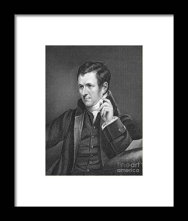 Engraving Framed Print featuring the drawing Humphry Davy, British Chemist, 19th by Print Collector