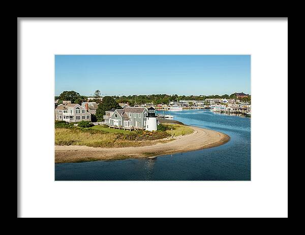 Estock Framed Print featuring the digital art Hyannis Harbor In Cape Cod by Guido Cozzi