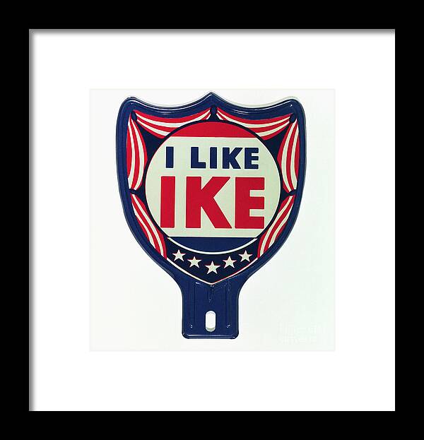 1950-1959 Framed Print featuring the photograph I Like Ike Campaign Plate by Bettmann