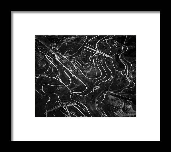 Ice Framed Print featuring the photograph Ice Abstraction III BW by David Gordon