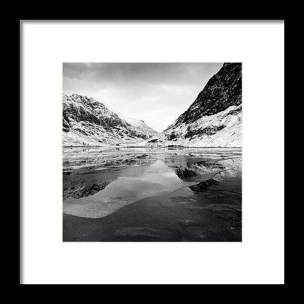 Tranquility Framed Print featuring the photograph Ice Flow - Loch Achtriochtan, Glencoe by David Hannah