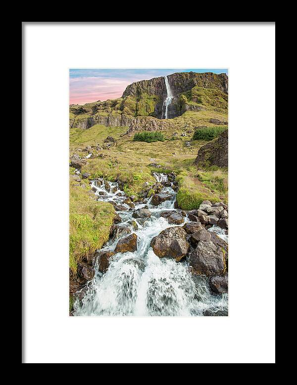 Iceland Framed Print featuring the photograph Iceland Waterfall by David Letts