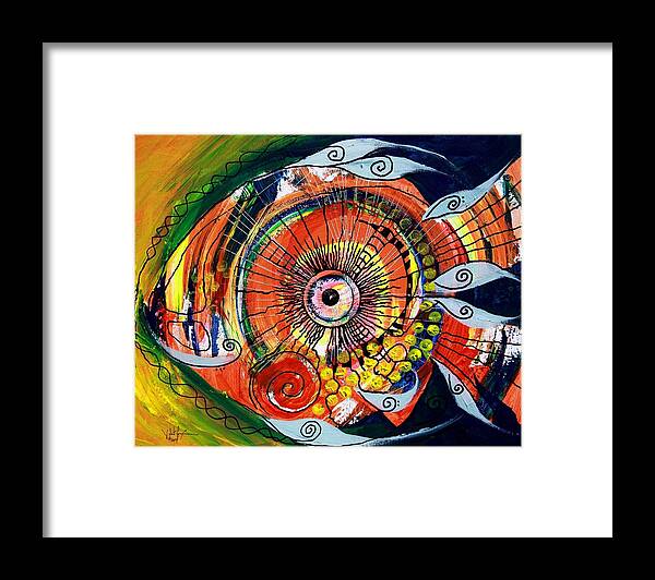 Fish Framed Print featuring the painting Idiosyncratic by J Vincent Scarpace