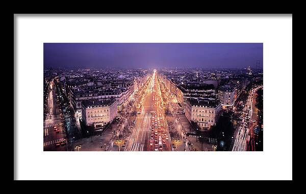 Scenics Framed Print featuring the photograph Illuminated Champs-elysées In Paris by Dutchy