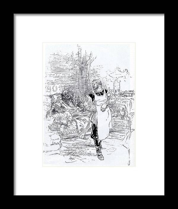Leo Tolstoy Framed Print featuring the drawing Illustration For The Novel The Death by Heritage Images
