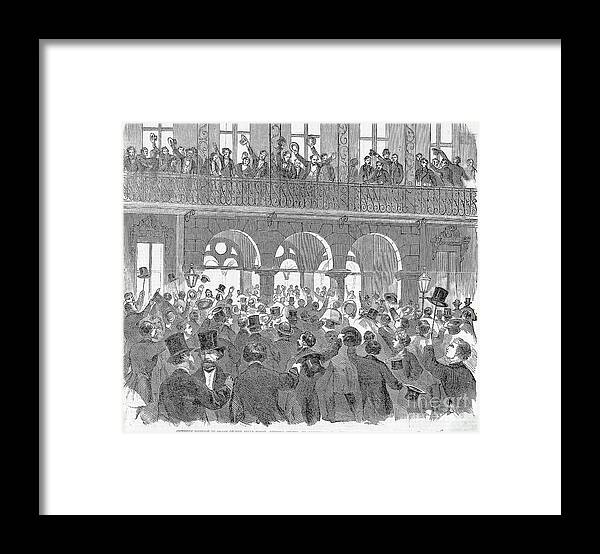 Crowd Of People Framed Print featuring the photograph Illustration Of Session Meeting by Bettmann