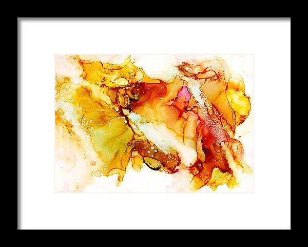 Abstract Framed Print featuring the painting Imagine by Christy Sawyer