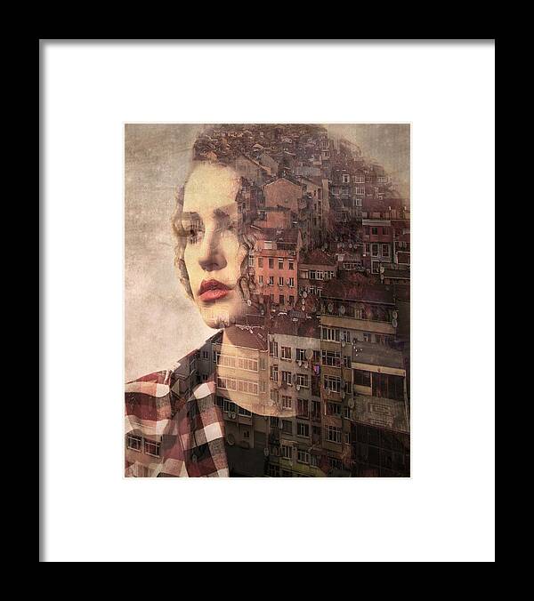 Creative Edit Framed Print featuring the photograph In Her Mind ... by Sahar Karami
