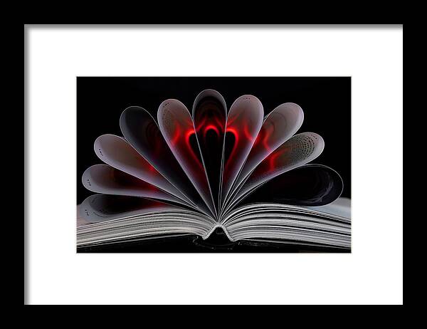 Book Framed Print featuring the photograph In The Heart Of A Book ... by Jackie Matthews
