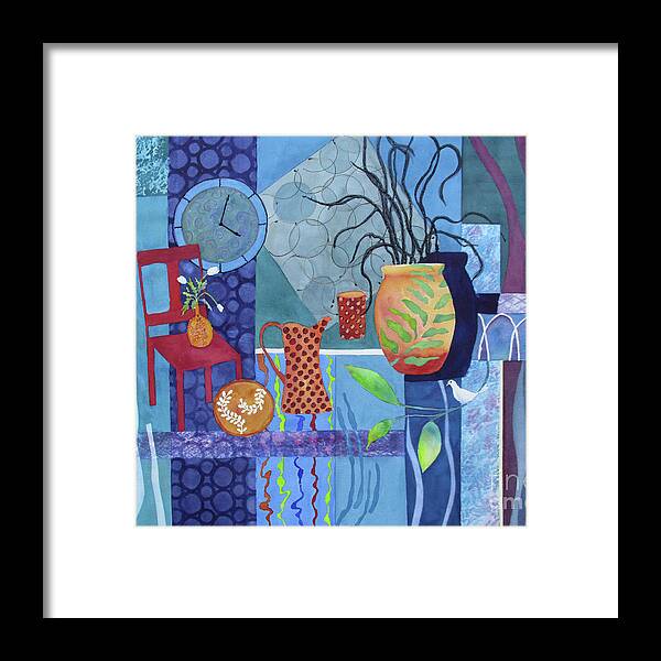 Abstracted Still Life Framed Print featuring the painting Indelible Memories II by Vicki Brevell
