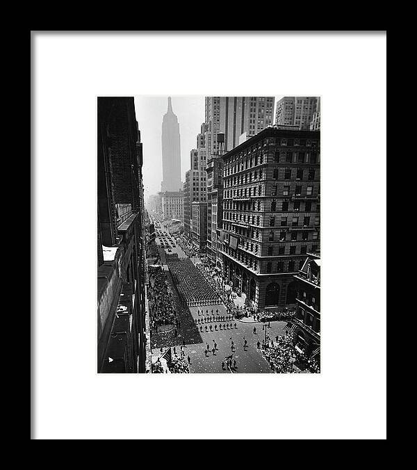 Marching Framed Print featuring the photograph Independence Day Parade by Andreas Feininger