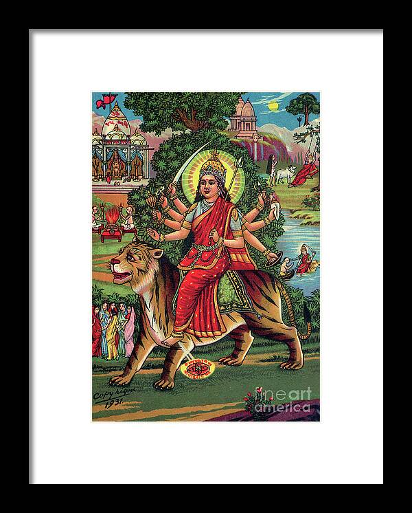 Art Framed Print featuring the photograph Indian Goddess Durga On Picturesque by Bettmann