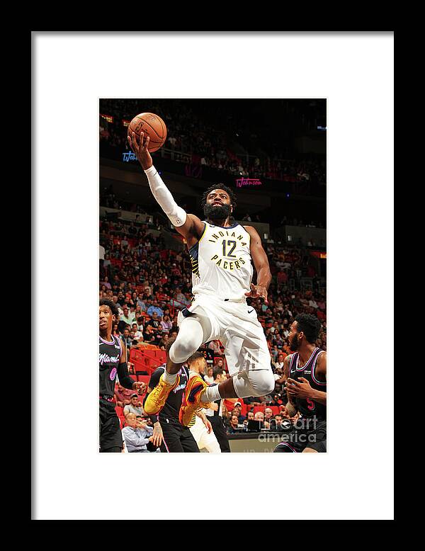 Nba Pro Basketball Framed Print featuring the photograph Indiana Pacers V Miami Heat by Oscar Baldizon