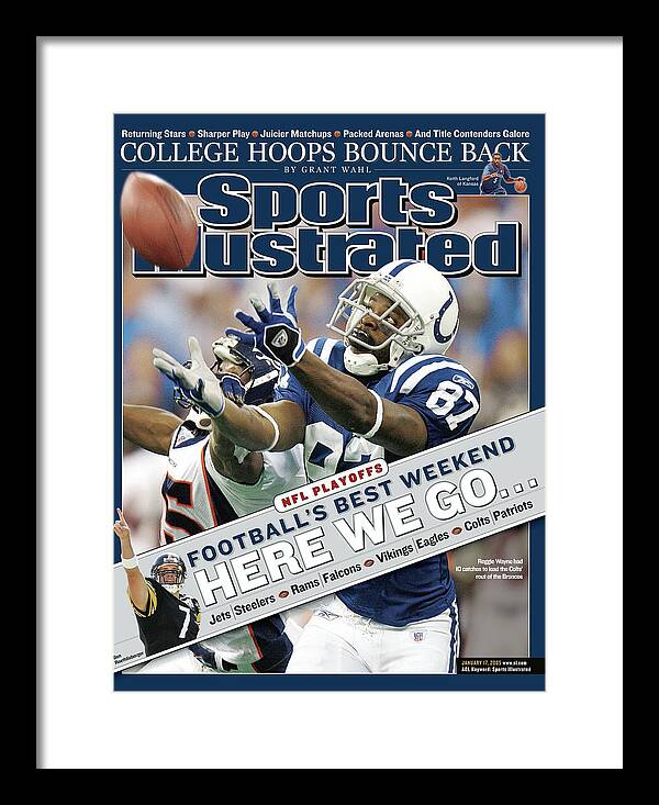 Magazine Cover Framed Print featuring the photograph Indianapolis Colts Reggie Wayne, 2005 Afc Wild Card Playoffs Sports Illustrated Cover by Sports Illustrated