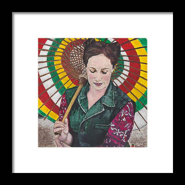 Acrylic Painting Framed Print featuring the painting InevitableBetrayal Cosplay as Kaylee in Firefly by Annalisa Rivera-Franz