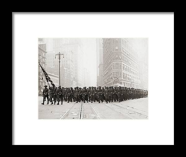 Marching Framed Print featuring the photograph Infantry Parade by Fpg