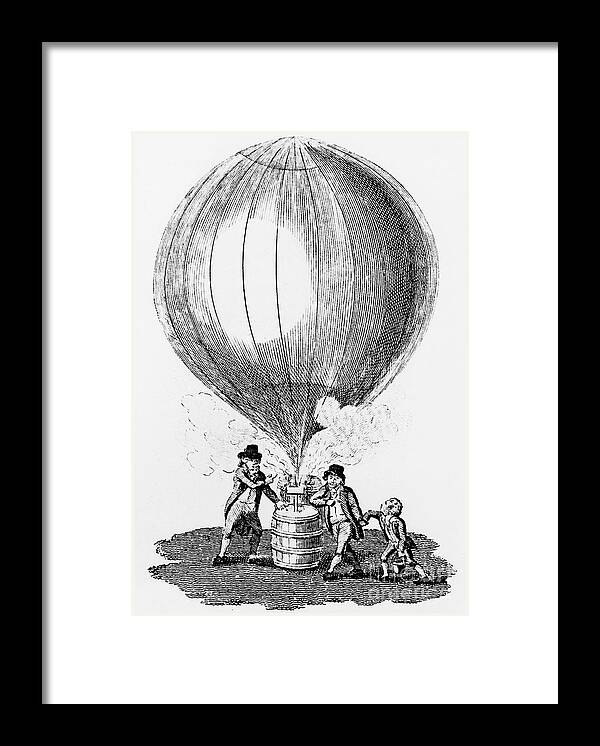 Engraving Framed Print featuring the drawing Inflation Of Charles And The Robert by Print Collector