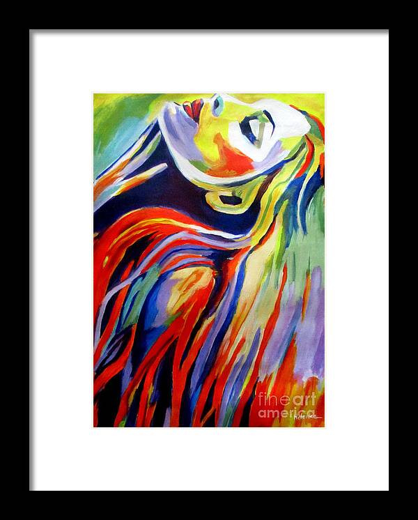 Contemporary Art Framed Print featuring the painting Inhale by Helena Wierzbicki