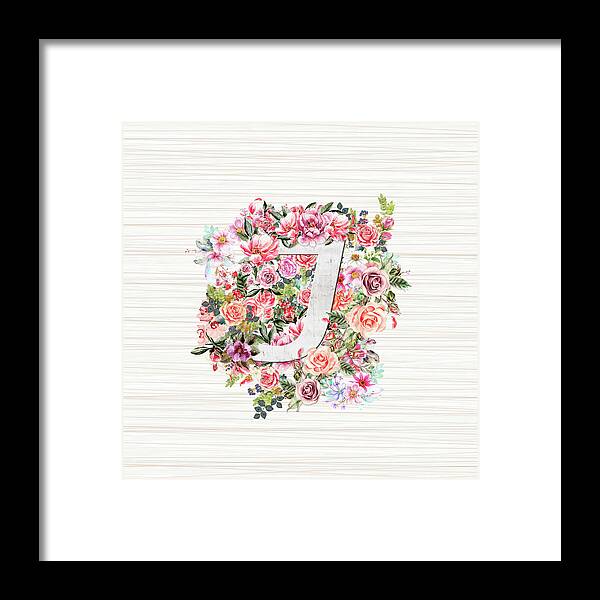 Initial Letter U Watercolor Flower by Afrio Adistira