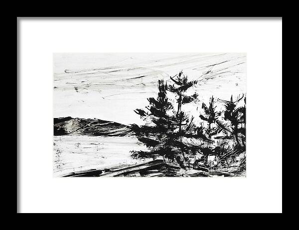 India Ink Framed Print featuring the painting Ink Prochade 7 by Petra Burgmann