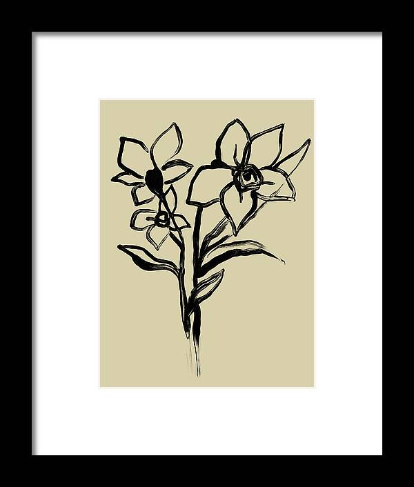 Botanical Floral Framed Print featuring the painting Inkwash Floral I by June Erica Vess