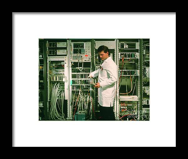 Electronic Framed Print featuring the photograph Installing Control Panels by Maximilian Stock Ltd/science Photo Library