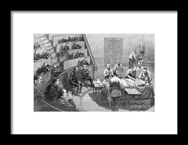 Education Framed Print featuring the photograph Instruction In Surgery In Ampitheater by Bettmann