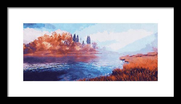 Through The Forest Framed Print featuring the painting Into the Wild - 20 by AM FineArtPrints