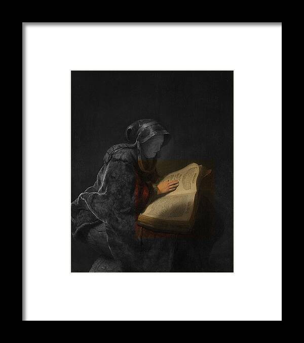 Abstract In The Living Room Framed Print featuring the digital art Inv Blend 5 Rembrandt by David Bridburg