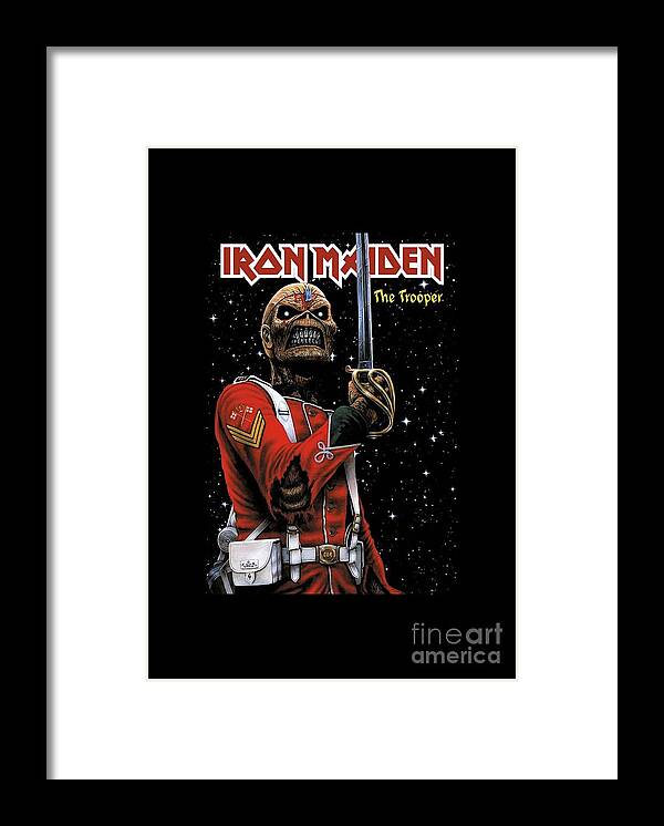 Iron Maiden The Trooper Framed Print featuring the digital art Iron Maiden The Trooper by Fud Mul