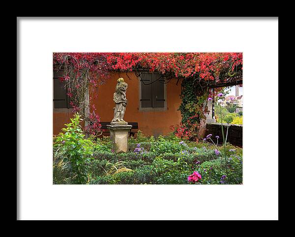 Jenny Rainbow Fine Art Photography Framed Print featuring the photograph Italian Style Rothenburg Castle Garden by Jenny Rainbow