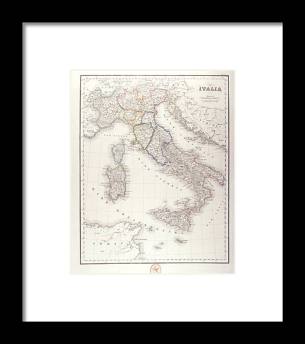 Victorian Style Framed Print featuring the digital art Italy Before Unification by Fototeca Gilardi