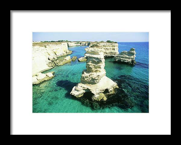Adriatic Sea Framed Print featuring the photograph Italy, Lecce, Puglia, Salento, Torre by Vincenzo Lombardo
