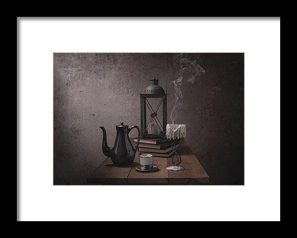 Candle Framed Print featuring the photograph It's Already Dawn! Blow Out The Candle ... by Margareth Perfoncio