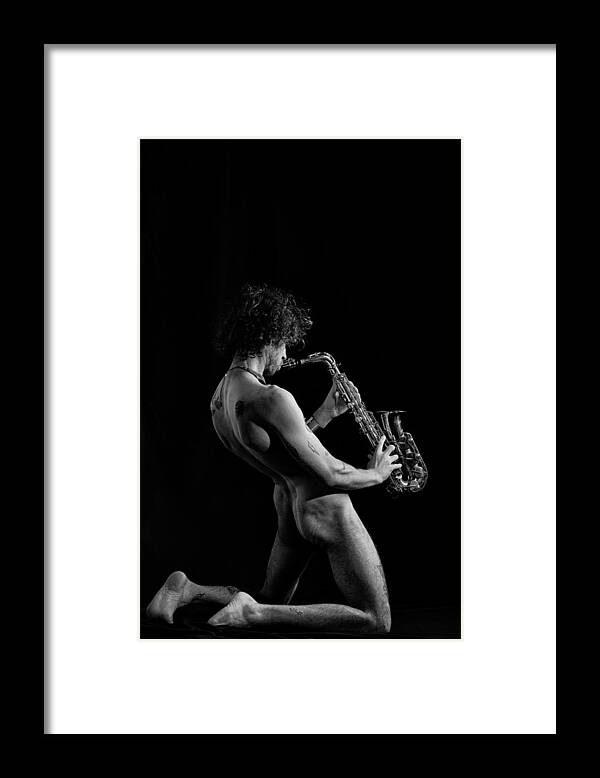 Curve.saxophone Framed Print featuring the photograph J Curve by Ashley Sowter
