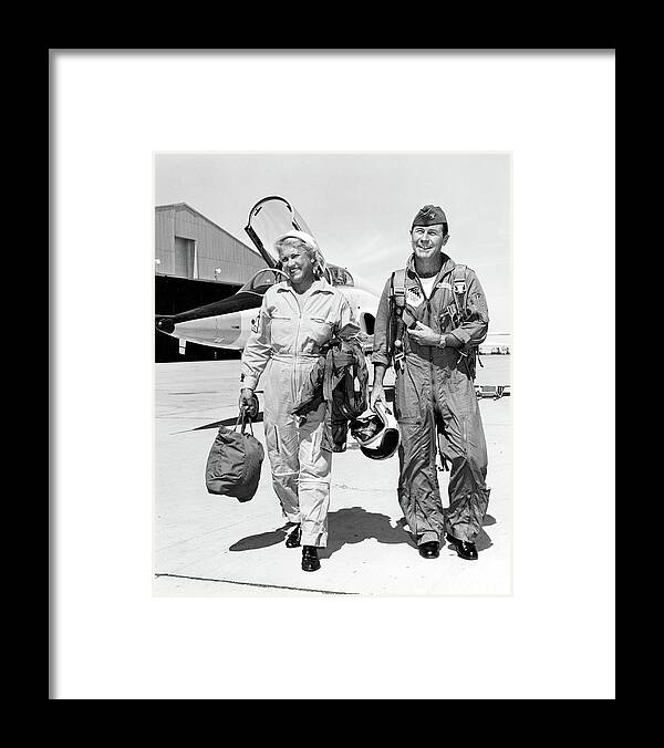 1962 Framed Print featuring the photograph Jackie Cochran And Chuck Yeager, 1962 by Science Source